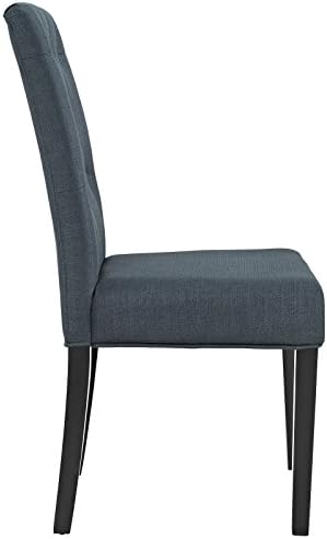 Modway daje modernu Čupavu tapaciranu tkaninu Parsons kuhinjska i trpezarijska stolica u sivoj boji