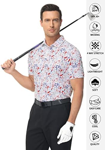 Muški golf polo majice suhi fit kratki rukav ispis na performansima naizgled od polovanih polovica
