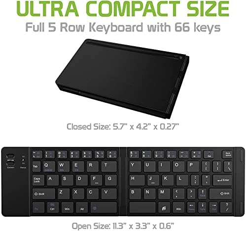 Radovi Cellet Ultra tanka sklopiva Bežična Bluetooth tastatura kompatibilna sa Samsung Galaxy J5 sa držačem telefona-punjiva puna tastatura!