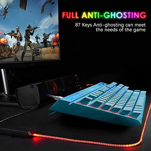 Mehanička tastatura za igre,Chroma RGB 18 vrsta LED Tastatura sa pozadinskim osvetljenjem sa žičanim