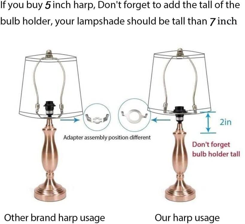 5 Lamp Shade Harp Holder i E26 Light Base uno monter Adapter Converter Finial Set,za stolne i podne lampe-srebrnasto