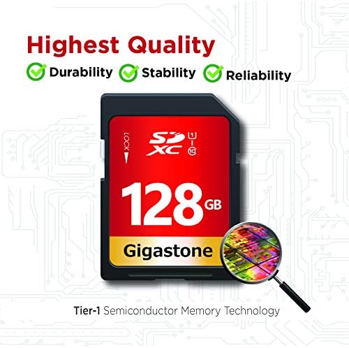 Gigastone 128GB 5-pakovanje SD kartica UHS-I U1 Class 10 SDXC memorijska kartica High Speed
