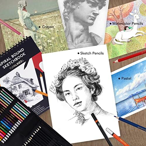 TAVOLOZZA Art potrošni materijal 77 Scret Crtanje i skiciranje umjetnosti za umjetnike Odrasli Početnik, Professional Crtanje komplet s jastučićima za skice, razne olovke za crtanje, gumice, četkica za farbu, itd