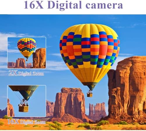 Digitalna kamera, 1080p Video kamera za fotografiju i YouTube, 44mp 16x digitalna kamera sa