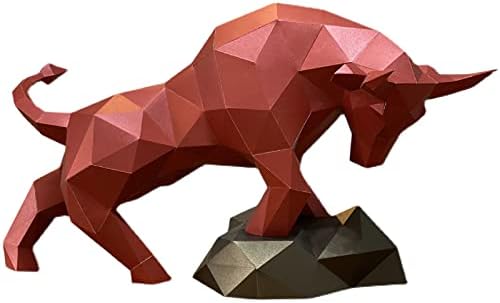50cm Bull goveda životinje Model malog polira papira za kućnu dnevnu sobu Art, 3D Papercraft Origami,