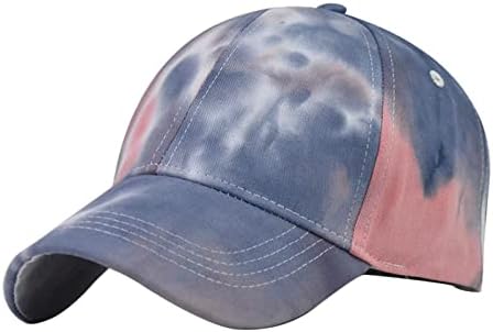 mmknlrm žene Casual Tie Dye štampana šarena bejzbol kapa sa vrhom kape vizira staklena kopča za vizir