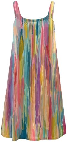 Ljetna haljina na plaži za žene Ležerna boemska haljina labavi kroj lepršava Mini haljina sa V-izrezom bez