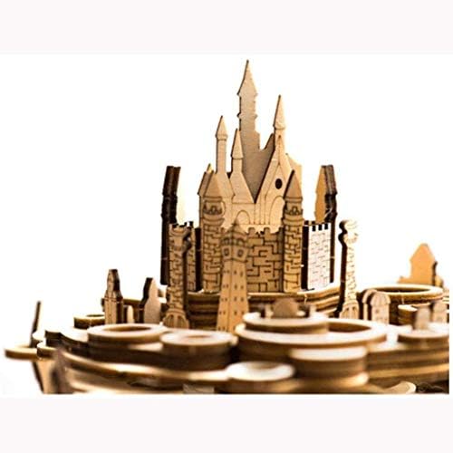 Xjjzs Music Box Music Box Fantasy Dvorac Dvorac Wooden Box Box, Figurine reproduciralo Melody City na nebu sastavljaju poklone