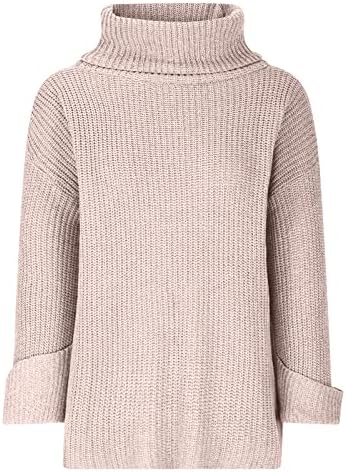 Ženski elegantni džemperi sa Dolčevicom veliki dugi rukav krupni pleteni džemper jesen zima