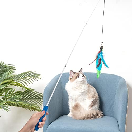 ChicWow Interaktivna Uvlačiva igračka za mačji štapić i sisal tkanina jastučić za grebanje za mačke sa ljepljivom