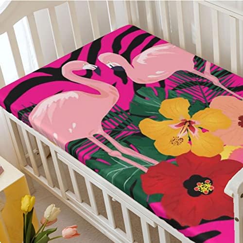 Ružičasti zebraski tematski lim sa krevetima, prenosivi mini krevetići ultra meki materijal-odličan