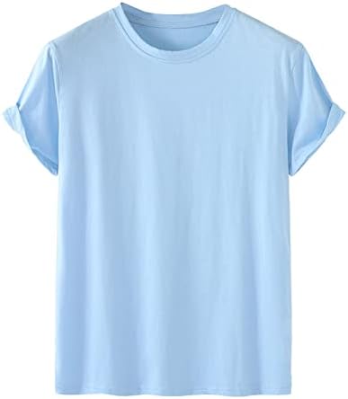 Muška Kratka Rukava T-Shirt Plus Size Labave Casual Shirts Okrugli Vrat Jednobojni Ljetni Vrhovi