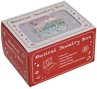 Laxury 5-inčni glazbeni nakit, labud i balerina, dječji nakit, kutija za nakit, kutija za nakit Ballerina, nakit za djevojčice, pokloni za djevojčice od 7 do 12 godina