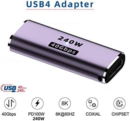 Chenyang CY USB C priključak, USB4 Tip C Ženka do ženske 240W Power 40Gbps Data 8K Video adapter za NS telefonski