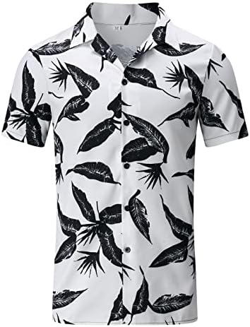 Ubst Hawaiian plaža Set za muške, ljeto tropsko stablo tiskane opuštene majice Havaii Hratke 2 komada odijela