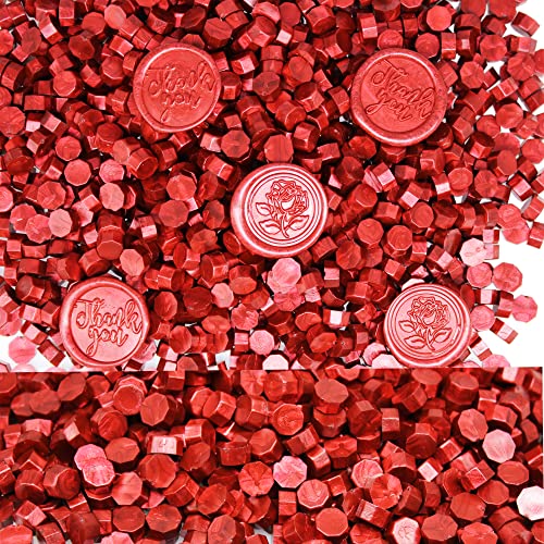 LSygxyz 1520 komada voštane pečate, vrhunske metalne crvene brtvene perle za marka za brtvljenje voska, karata za valentinovo, pozivnice za vjenčanje, paket vina, rođendanske kartice