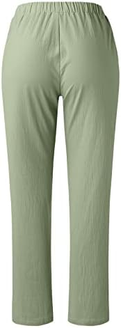 Hyuutiany lanene pantalone za žene Palazzo Lounge pantalone lagane štampane letnje donje pantalone