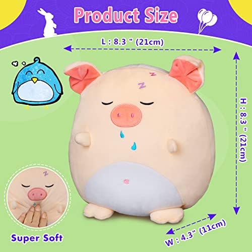 Hcdoujoy 8 Pink pig pliša jastuk squish punjene životinje pliša igračka slatka svinja zagrlička igračka