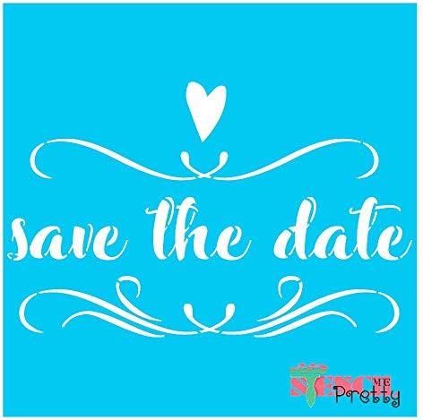 Stencil-Save the Date Wedding Heart-Template za izradu znakova & Fotografije najbolje vinil velike šablone za