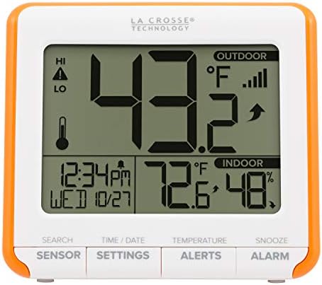 La Crosse tehnologija 308 - 179ili bežična temperatura vlažnost stanica sa trendovima & upozorenja, narandža/Bijela