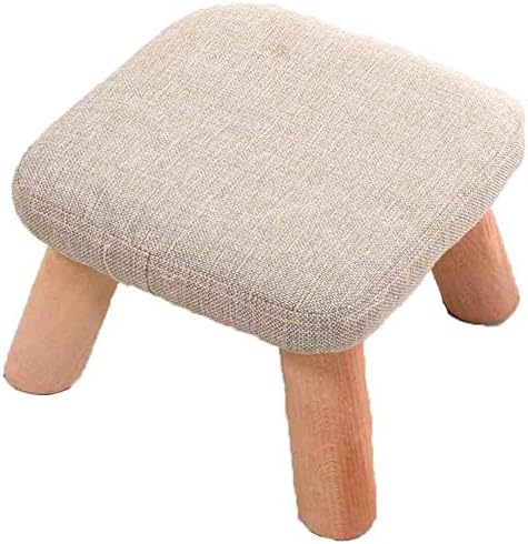 Jednostavna stolica, tkanina čvrsta stopala u boji, podstavljeni jastuk Square Promjena klupe za cipele Puno drva Starod, Dnevna soba Namještaj za uređenje namještaja / Bež