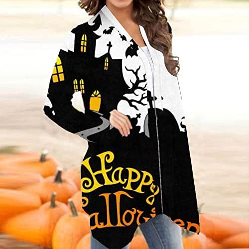 Ženski džemperi kardigan lagani Halloween tiskana odjeća s dugim rukavima Ležerne prilike otvoreni prednji kaputi