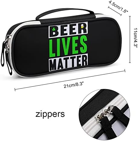 Beer Lives Matter PU kožna torbica za olovke Organizator putna torbica za šminkanje prenosiva torba za kancelarijski materijal