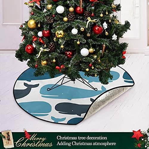 Slatka kitova Božićna stabla Mat vodootporna stalka za stalke Mat tepih ispod božićnog drvca Pribor za Xmas Holiday Party ukrasi 28 inča