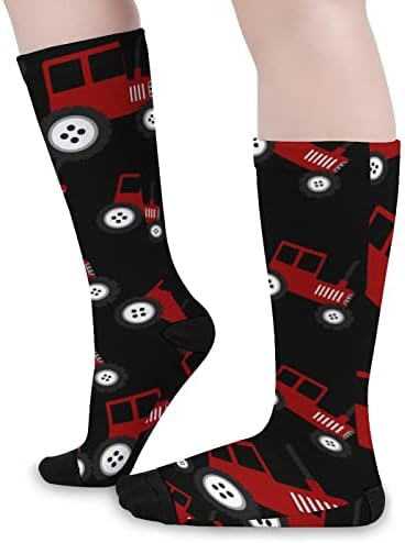Red Tractor štampana boja odgovarajući čarape Atletski koljena visoke čarape za žene muškarce