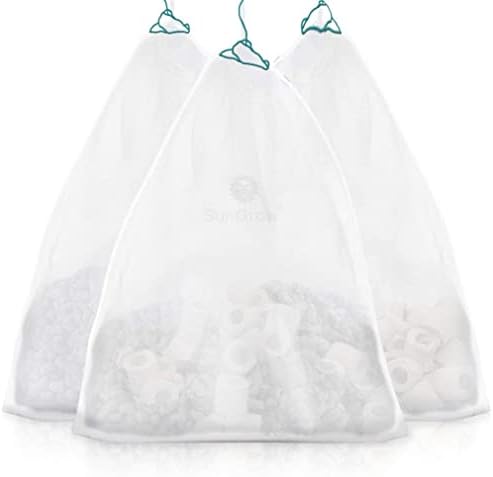 Sungrow Media filterske torbe, Bijela mrežasta najlonska torbica za držanje akvarijskog aktivnog ugljika, Bio prstenovi, lavanda, začini, suho cvijeće, 10 kom u pakovanju