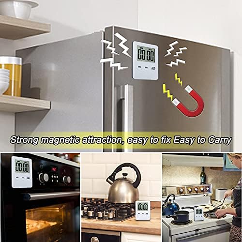 Kuhinjski tajmer, Izeyufaa 4 kom Kuhinjski Tajmer za kuvanje, Digitalni Kuhinjski tajmer sa magnetnim,