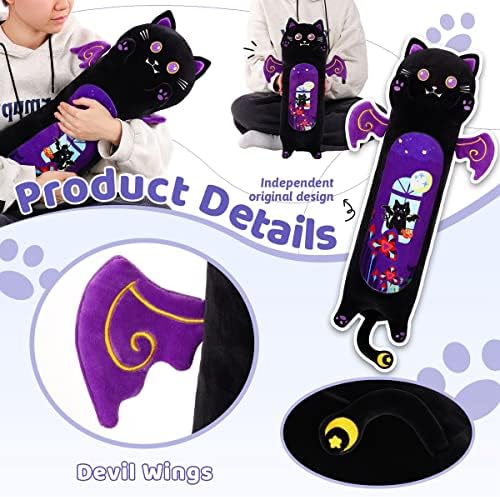 AIXINI duga mačka plišani jastuk za tijelo slatka crtana crna mačka punjene životinje jastuk za spavanje Meki