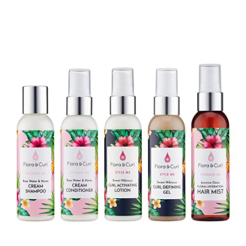 Flora & amp; Curl Mini Essentials Kit za Kinky i kovrčava prirodna kosa uključuje šampon regenerator