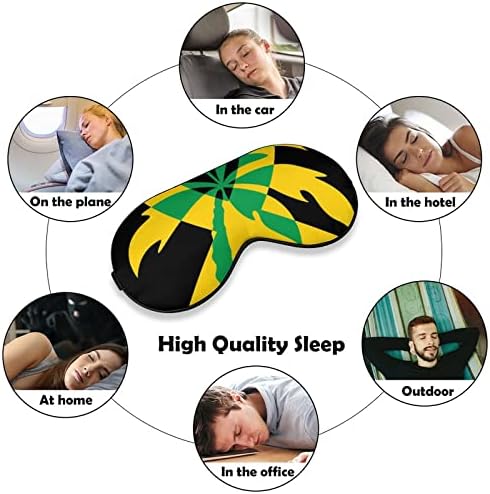 Jamajka zastava sa plamom za mekano oči MASKA Efektivna maska ​​za sjenjenje maska ​​za spavanje Udobnost sa elastičnim podesivim remenom