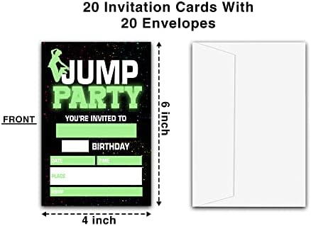 Pozivni pozivnice za rođendan Trkačnjaka za preskoku sa kovertama - 20 paketa - Bounce House