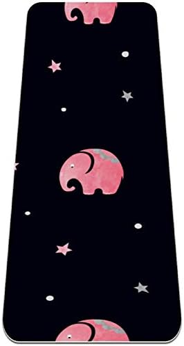 LEVEIS Yoga Mat Pink Grey Elephants Lovely Navy Thick Non Slip vježba vježba prostirke za kućne teretane
