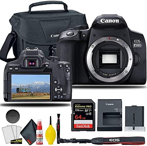 Canon EOS 850D / Rebel T8i DSLR kamera + EOS torba za kameru + Sandisk Extreme Pro 64GB kartica + 6ave elektronski Set za čišćenje i još mnogo toga