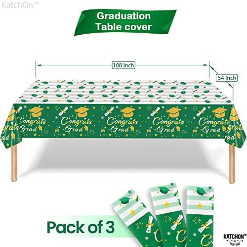 Katchin, Xtralarge Zeleni banner za diplomski plan - 72x44 inča sa zelenim diplomskim centrom za stolove i