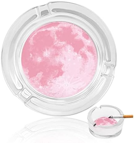 Pink Moon Glass Peshtray za cigarete okrugle ladice za pepeo za kućni ured i restorane