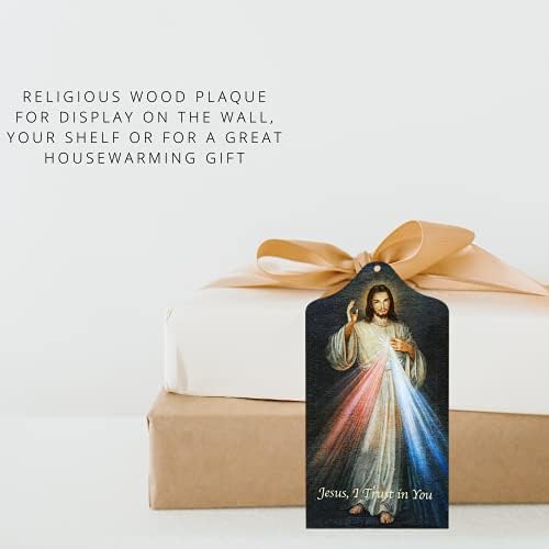 Poklon za religiozni kućni ljubimci, božansko milosrdno viseće drvene ploče, Christian Dom