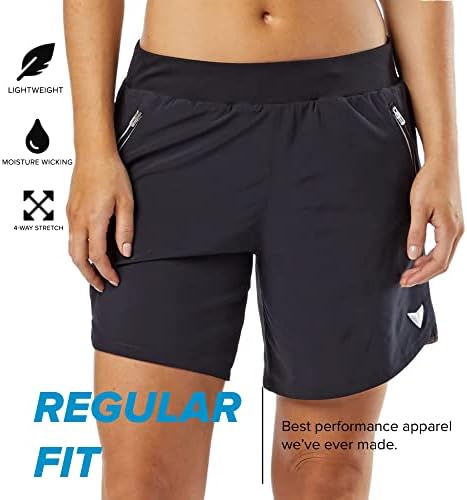 Korsa zagrljace 7 Atletski kratke hlače 2.0 za žene sa džepovima | Lagana, vlažna zlačka i kratka obloga za trčanje, joga, teretana | duboka voda, velika
