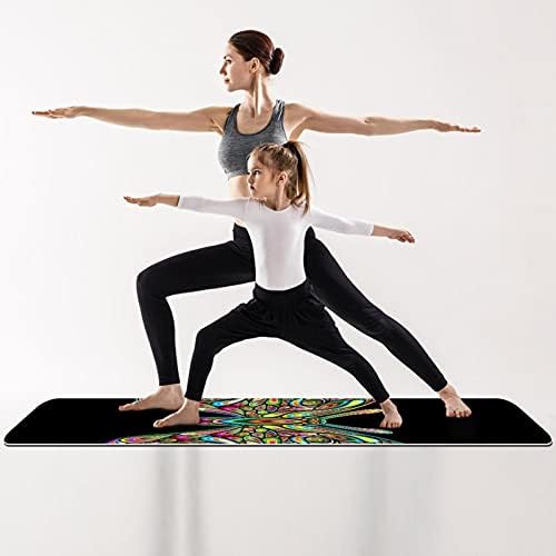 Debela neklizajuća Vježba & amp; fitnes 1/4 prostirka za jogu sa leptir crnim printom za Yoga Pilates & amp; Vježba fitnesa na podu