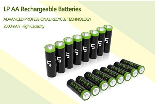 LP LED univerzalni punjač baterije i AA Ni-MH punjivi baterijski paket, 16-pakovanje dvostruko baterije sa