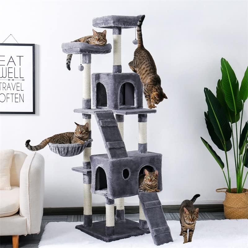 ZLXDP višeslojno mačje drvo za mačke sa udobnim Grgečima stabilan okvir za penjanje za mačke igračke za grebanje
