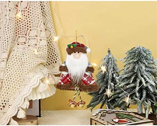 2pcs Božić Tree dekoracije Božić sjedi Santa klauzula Ornament viseći božićno drvo ukras privjesci Božić mali zvono figurice Home ukras za Božić lučni kristal zavjese