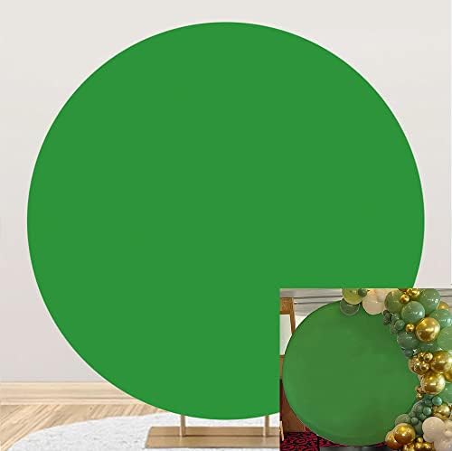 DASHAN 7. 2x7. 2ft poliester zelena okrugla pozadina navlaka čisto zelena pozadina za portretnu fotografiju