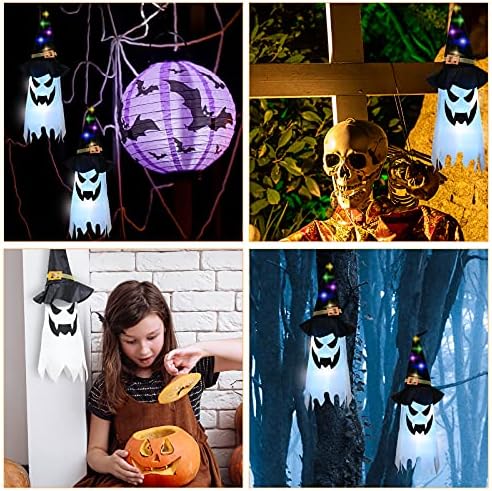 Gigoitly Halloween viseći ghost witch šeširi Led Osvijetlite Ghost Windsocks za ukras