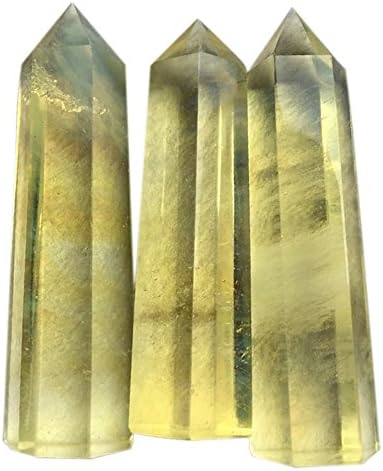 DIGSHENG 3pcs prirodni žuti citrinski kristalni duginski dimoilni citrinski izlječenje mineralnih kvarcnih uzorka i besplatna torbica