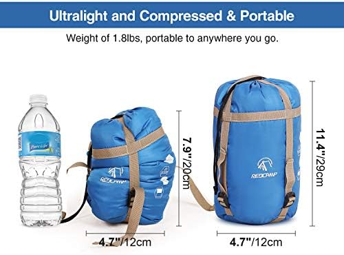 REDCAMP Ultra lagana torba za spavanje za ruksak, udobnost za odrasle toplo vrijeme, sa Kompresijskom