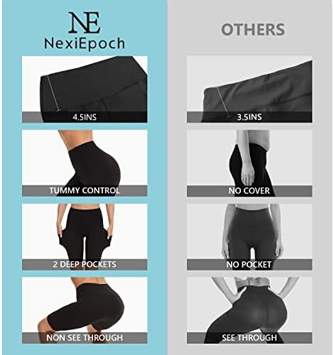 Nexiepoch biciklističke gaćice za žene sa džepovima - 8 Plus veličine visokog struka Spandex kratke hlače za ljeto trčanje joga vježba